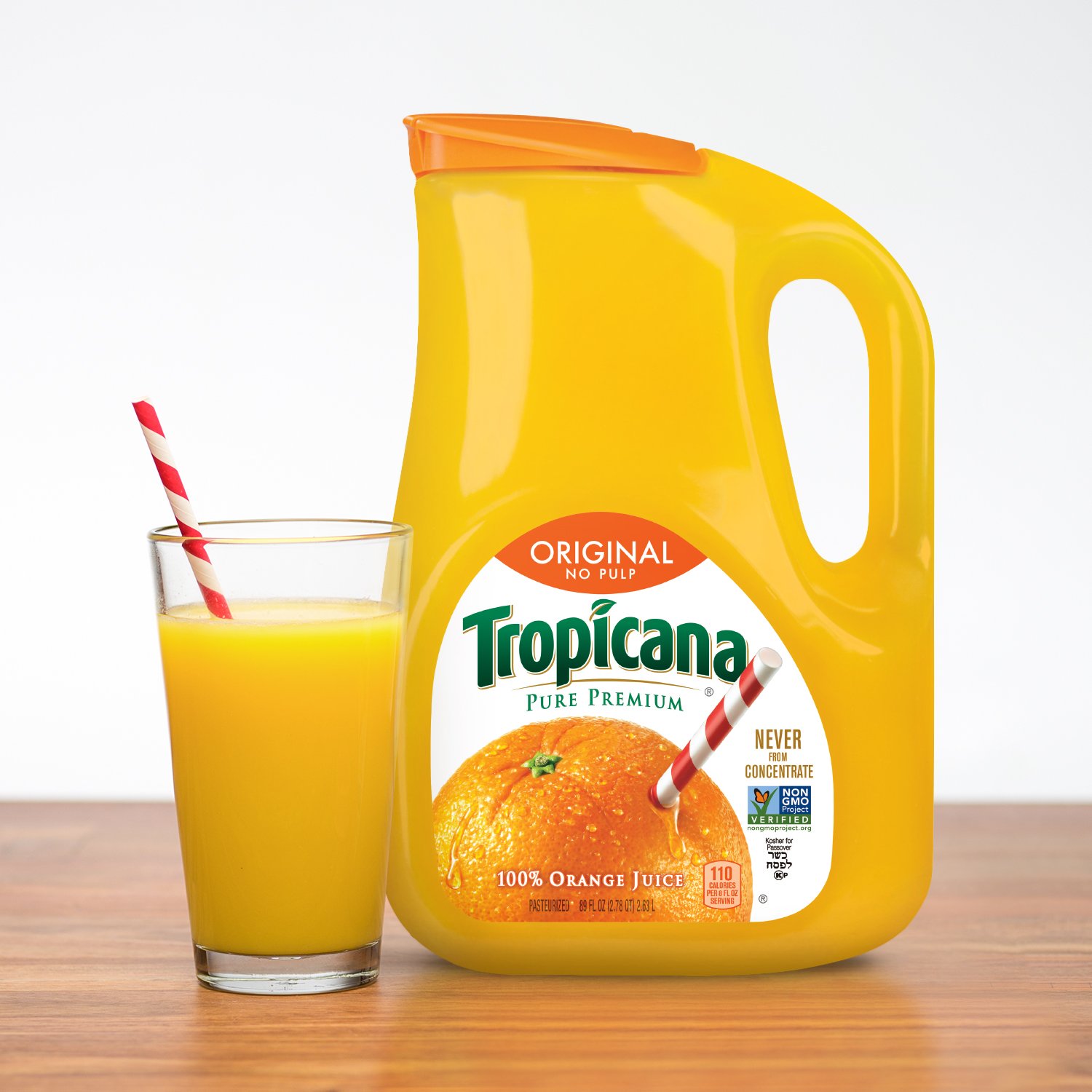Tropicana Orange Juice No Pulp 89 fl oz bottle — view 5