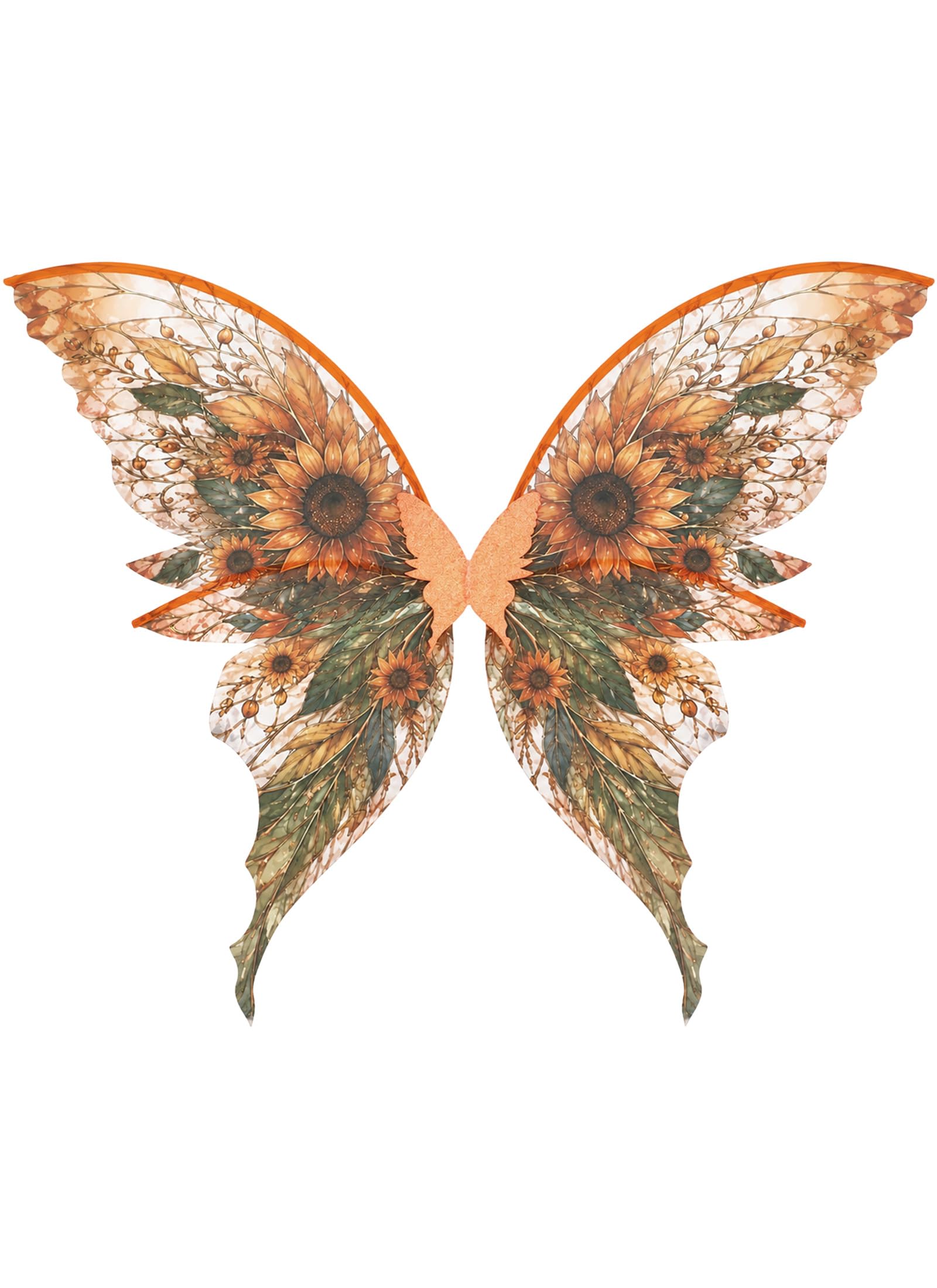 ETOFETE Fairy Wings Adult Butterfly Costume Halloween Fancy Dress, Orange