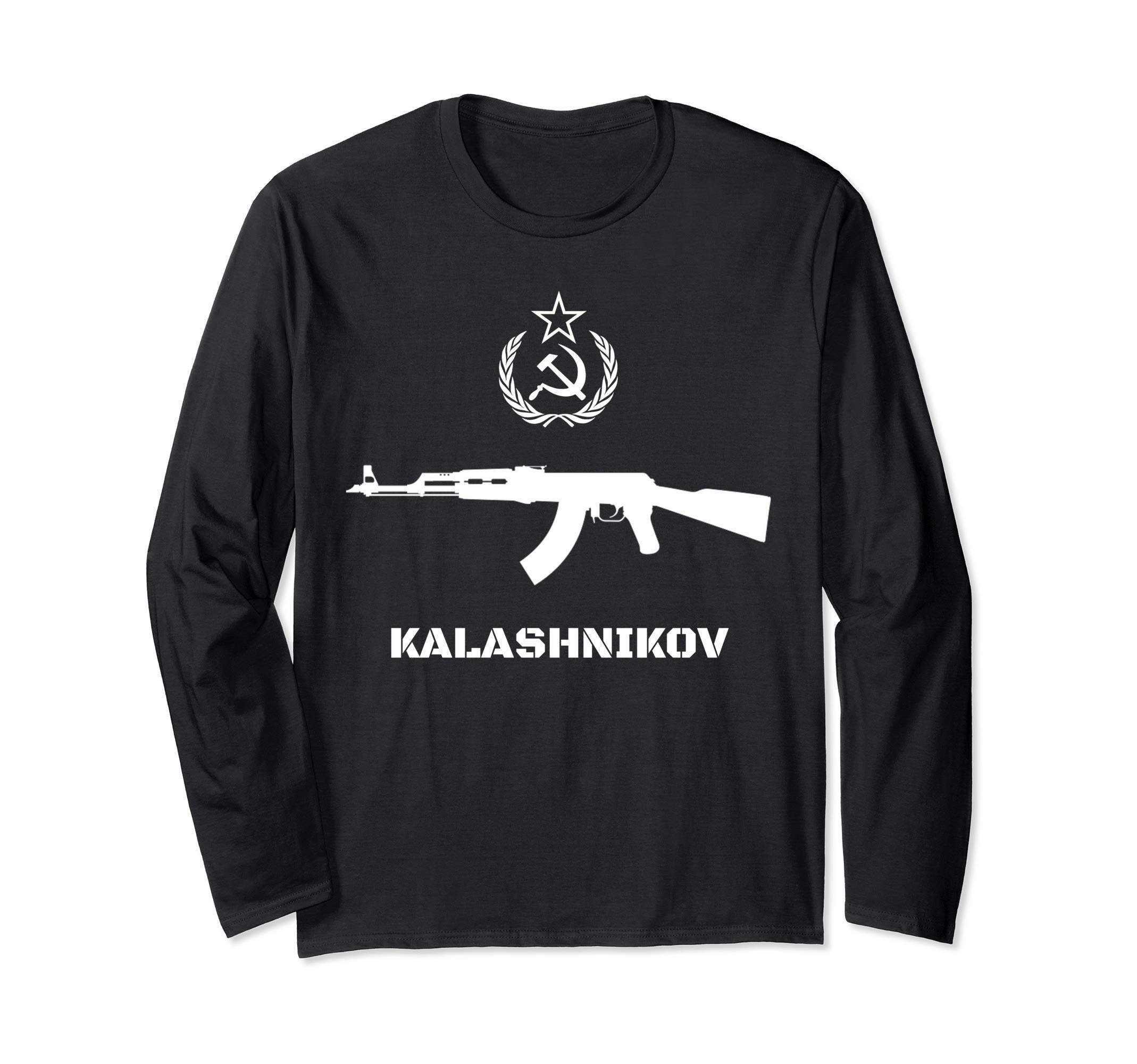 Vintage Soviet Kalashnikov AK-47 USSR Russian Gun Rifle Long Sleeve T-Shirt