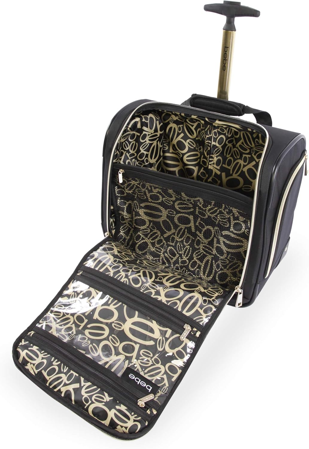  | BEBE Women's Danielle-Wheeled Under The Seat Carry On Bag, Black Croc, One Size | Carry-Ons