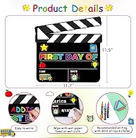 Vista 7 de FLYAB Letrero de pizarra para el primer y último día de escuela, tablero de doble cara personalizado para el primer día de regreso a clases
