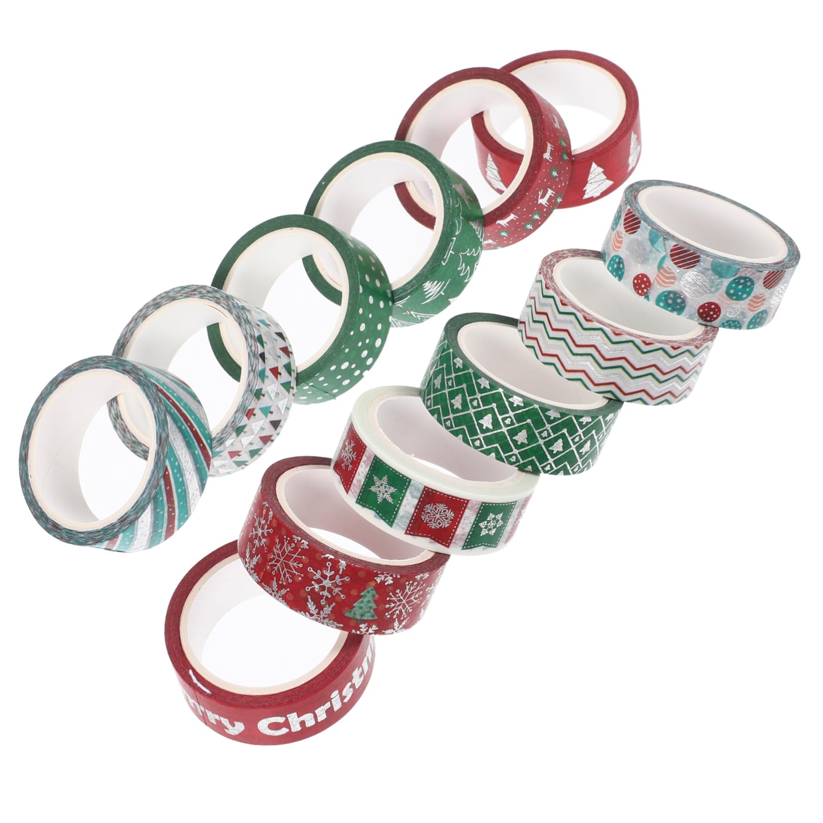 NUOBESTY 36pezzi Nastro Washi Decorativo Natalizio Oro Da Adesivo Per Scrapbooking e Pianificazione Decorazioni Creative Per Feste Di Natale e Regali
