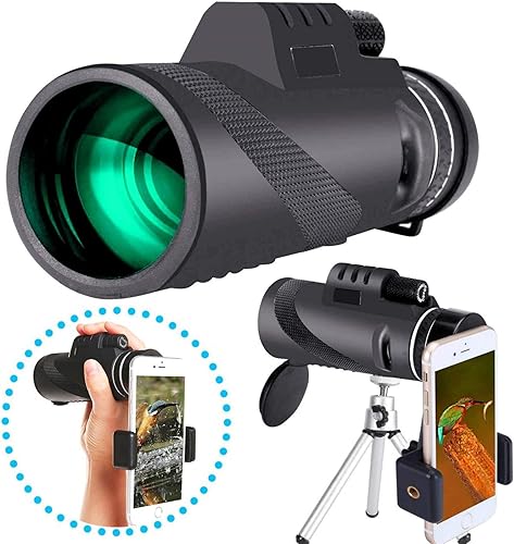 Telescopio monocular HD de 40 x 60 pulgadas impermeable cámara de teléfono trípode telescopio portátil de visión nocturna baja para observación de