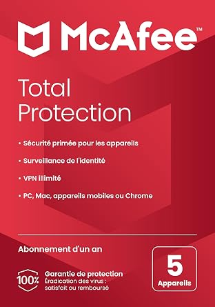 McAfee Total Protection 2023 | 5 Ger te | Virenschutz- und Internetsicherheits-Software | VPN | 1-Jahres-Abonnement | Schl sselkarte