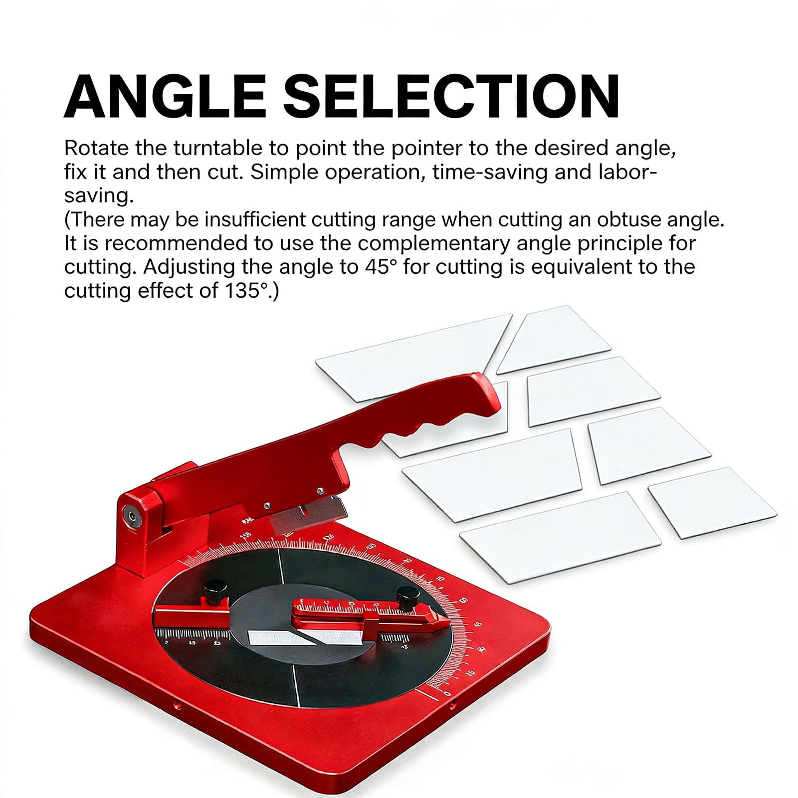 Maschera da taglio angolare, strumento di taglio di precisione regolabile a 180°, gamma di taglio da 3 a 49 mm per modellismo, hobby e taglio di precisione