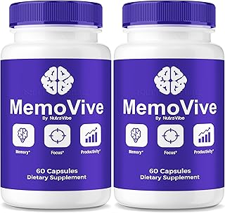 (2 Pack) MemoVive – Memo Vive Brain and Memory Support with Natural Ingredients | Memory & Concentration Formula for Focus, Clarity, Alertness & Performance | Easy-to-Take Pills (120 Capsules)