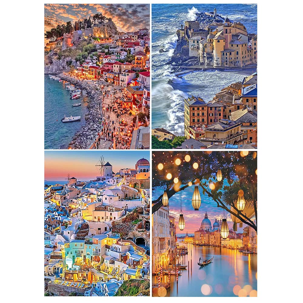 Kit Diamond Painting Paesaggio CEOVR 20x20 Cm – Con Catena Sospesa, Tela Ad Alta Risoluzione, Diamanti A Forma Speciale, Per Arredamento Casa