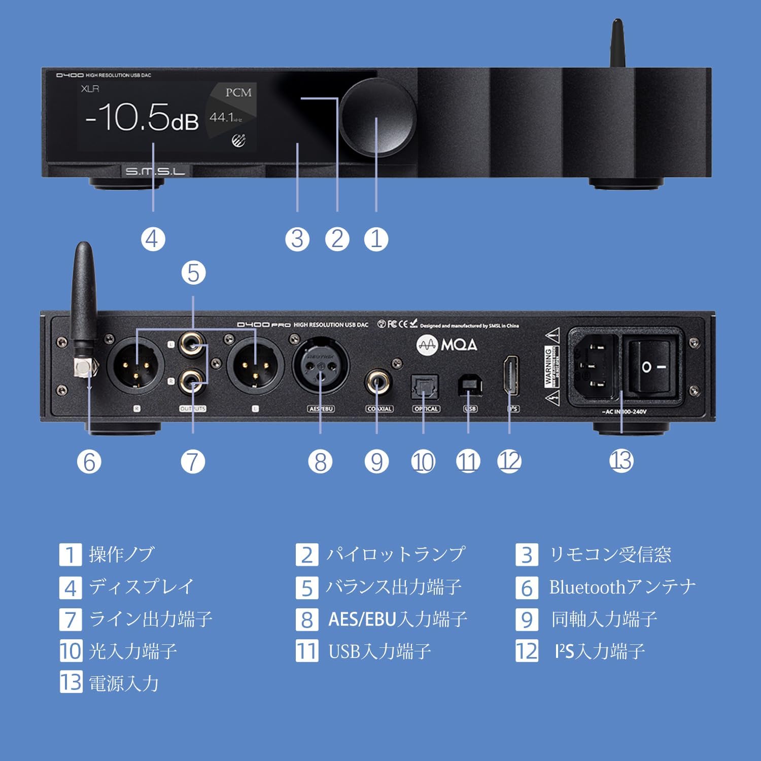 Amazon.co.jp: S.M.S.L D400PRO D/Aコンバーター Bluetooth 5.1 DAC 
