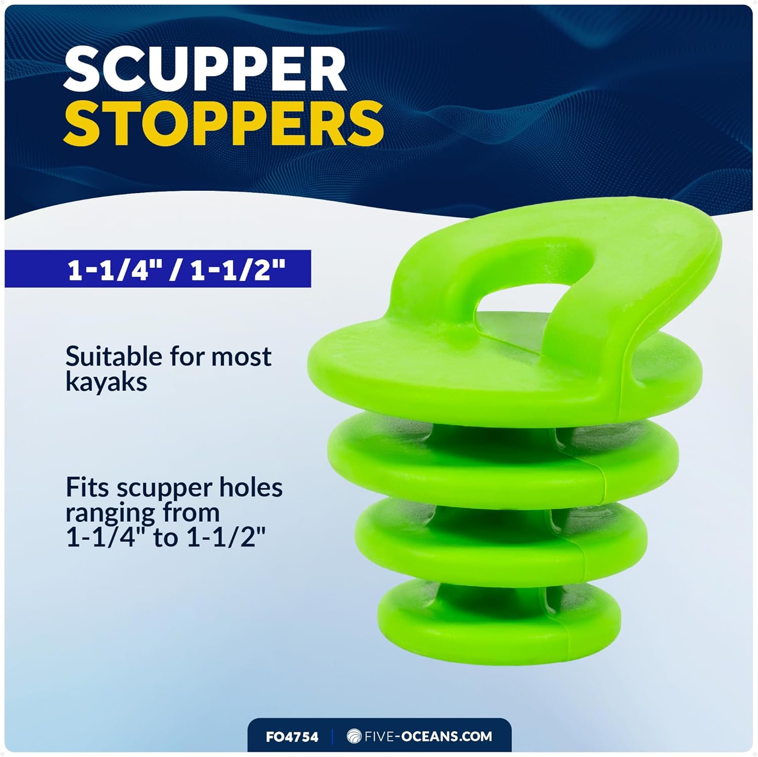 Five Oceans Universal Kayak Scupper Stoppers, Multiple Sizes
