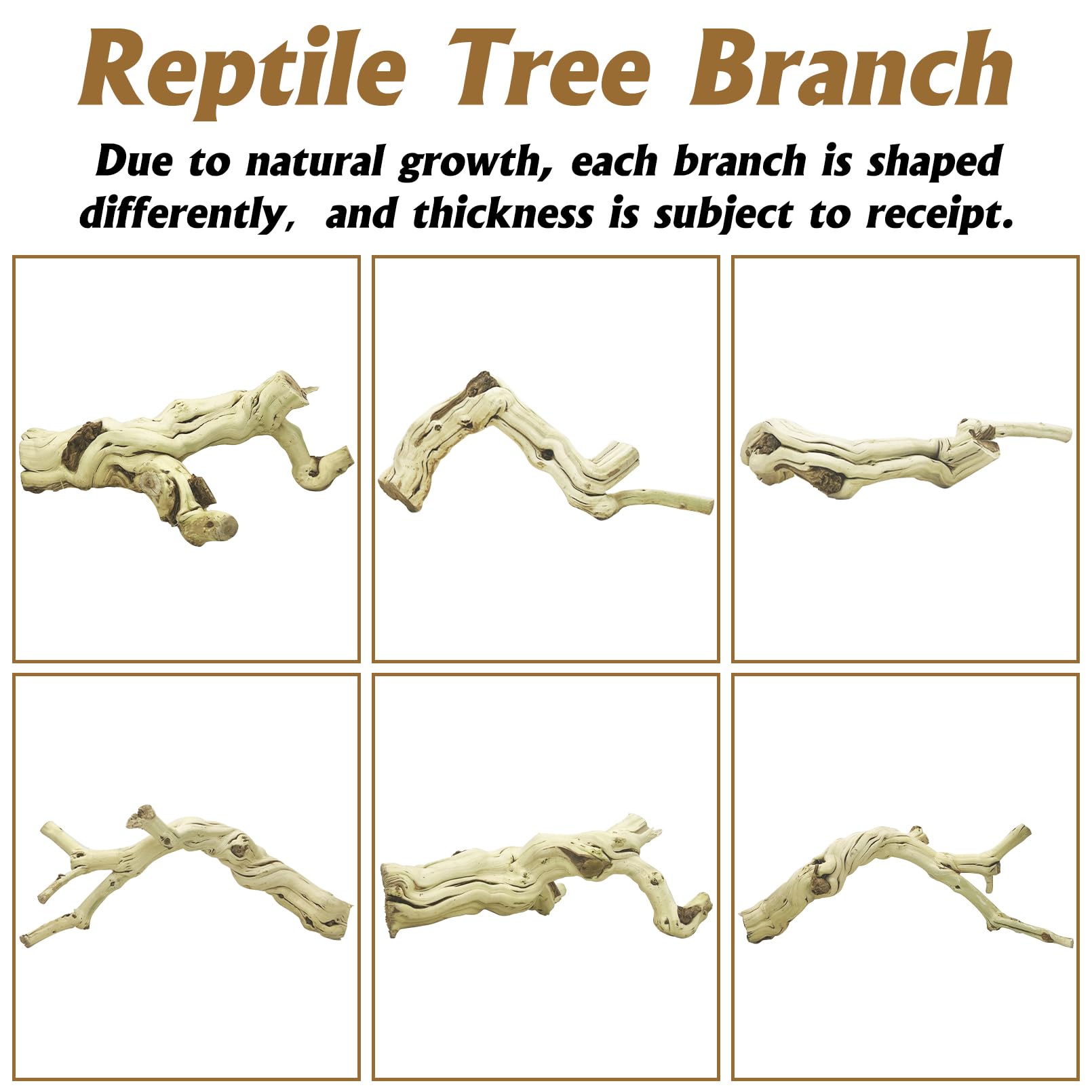 VCEPJH Decoración de rama de serpiente grande de 15.5 pulgadas, madera natural de reptiles, corcho, tronco de dragón barbudo, accesorios para tronco de árbol para camaleón, gecko, pitón, rana