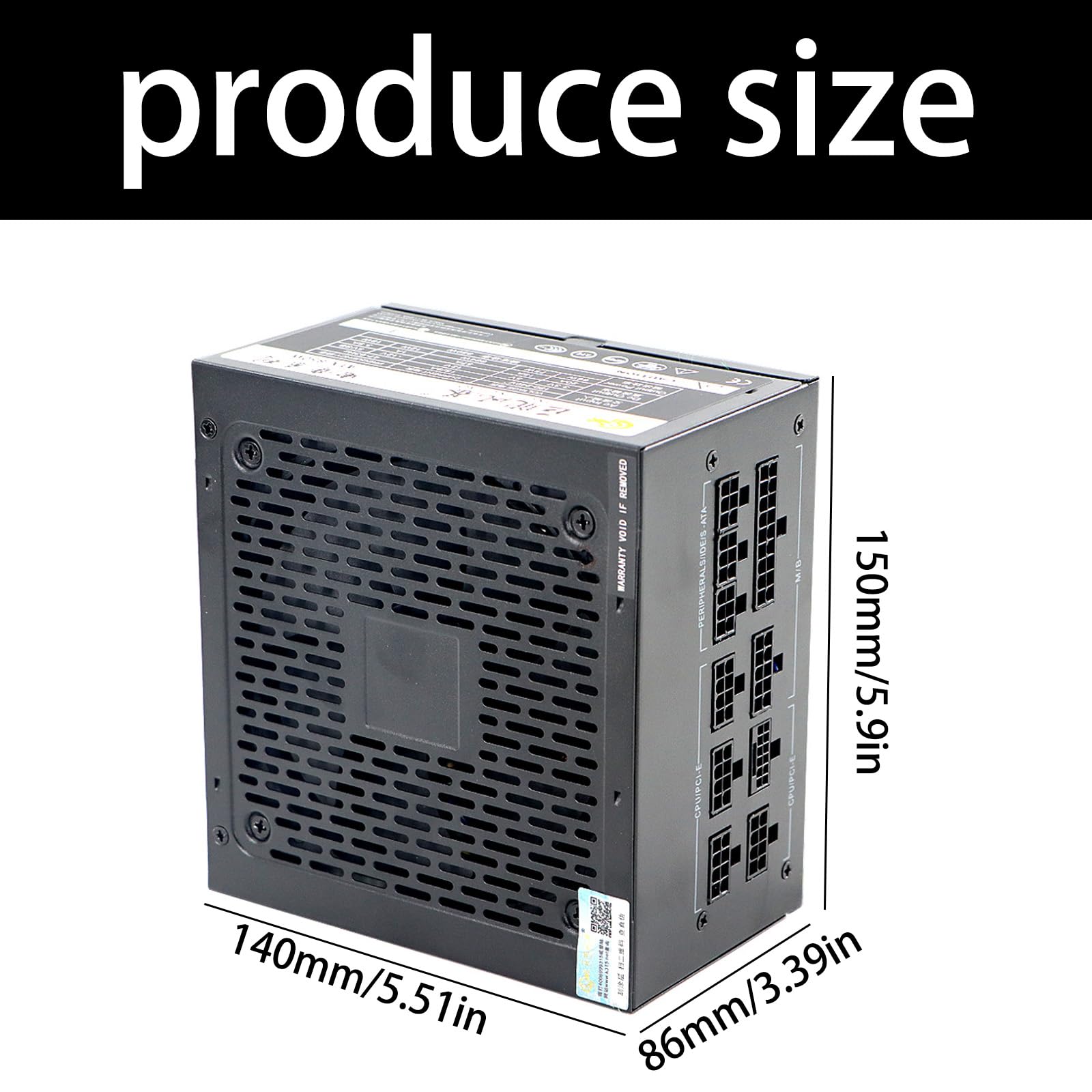 Alimentatore per computer compatto da 500 W, ventola di raffreddamento da 120 mm e protezione flessibile per la gestione dei cavi