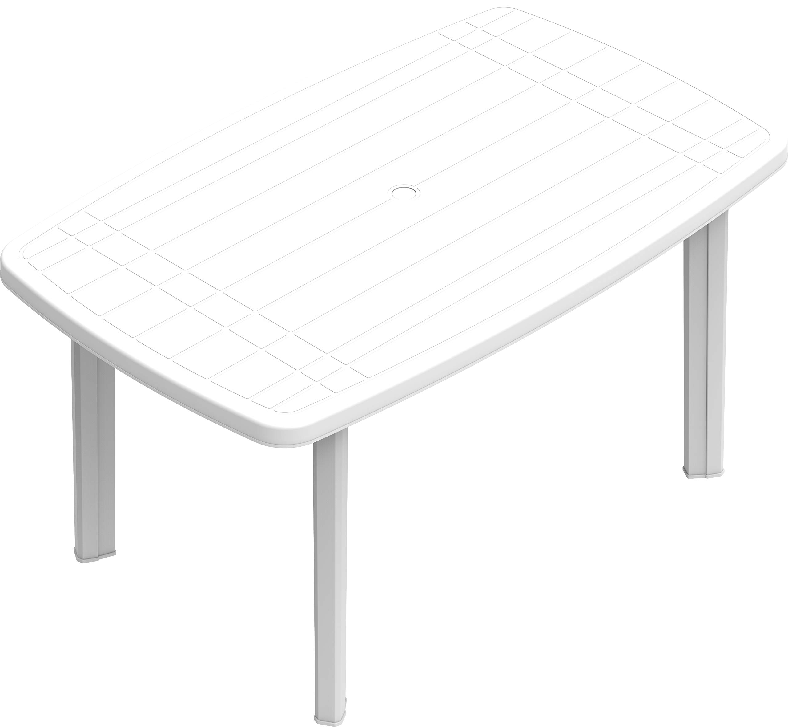 Duramax Heavy-Duty Garden Long Plastic Parasol Holder, Indoor & Outdoor Table, Patio Furniture, Sturdy & Durable, Weatherproof, Flat-Packed, 137 x 85 x 70 cm, White