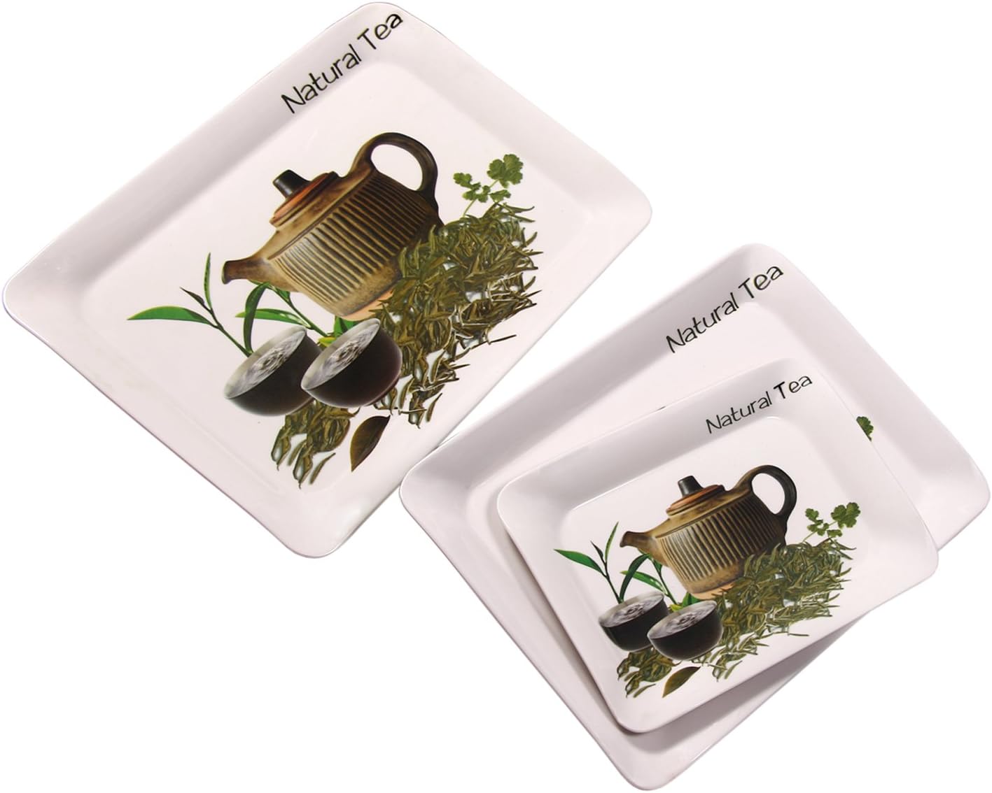 Snazzyynest Kitchen, Dining,Serving & Desk Trays,Arum Melamine Serving Tray Set of 3