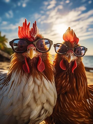 Reofrey Kits de pintura de diamantes para adultos, gallo de diamante, arte de diamante, taladro completo, accesorios de pintura de diamantes de