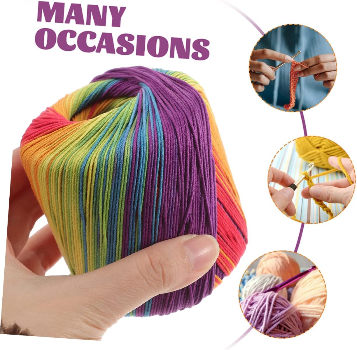 3Rolls Comfortable Yarn DIY Craft Knitting Material for Crocheting Projects Lightweight and Skin Friendly for Beginners and Professionals