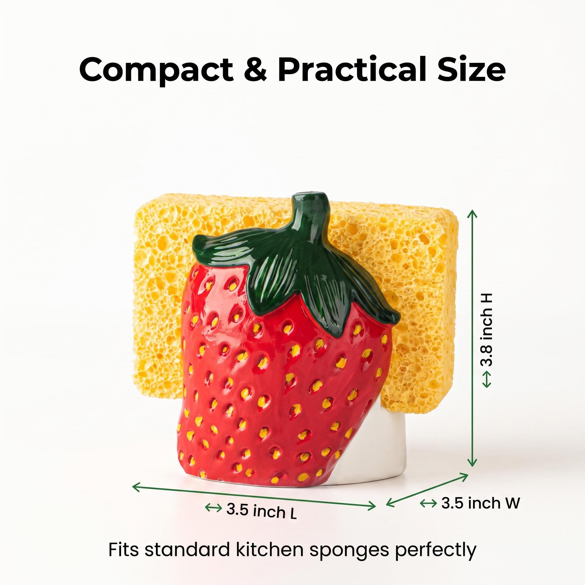 Strawberry Resin Sink Caddy - Keep Sponges Organized -3