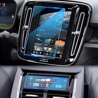 LFOTPP 2PCS Volv|o XC90(2021-2023), XC40(2021-2023), XC60(2021-2023), S60(2018-2023), S90(2017-2023), V60(2019-2023) V90(2019-2023) Car Navigation and Climat Control Air Conditioning Display Screen Protector Glass Center TouchScreen Protector High Clarity