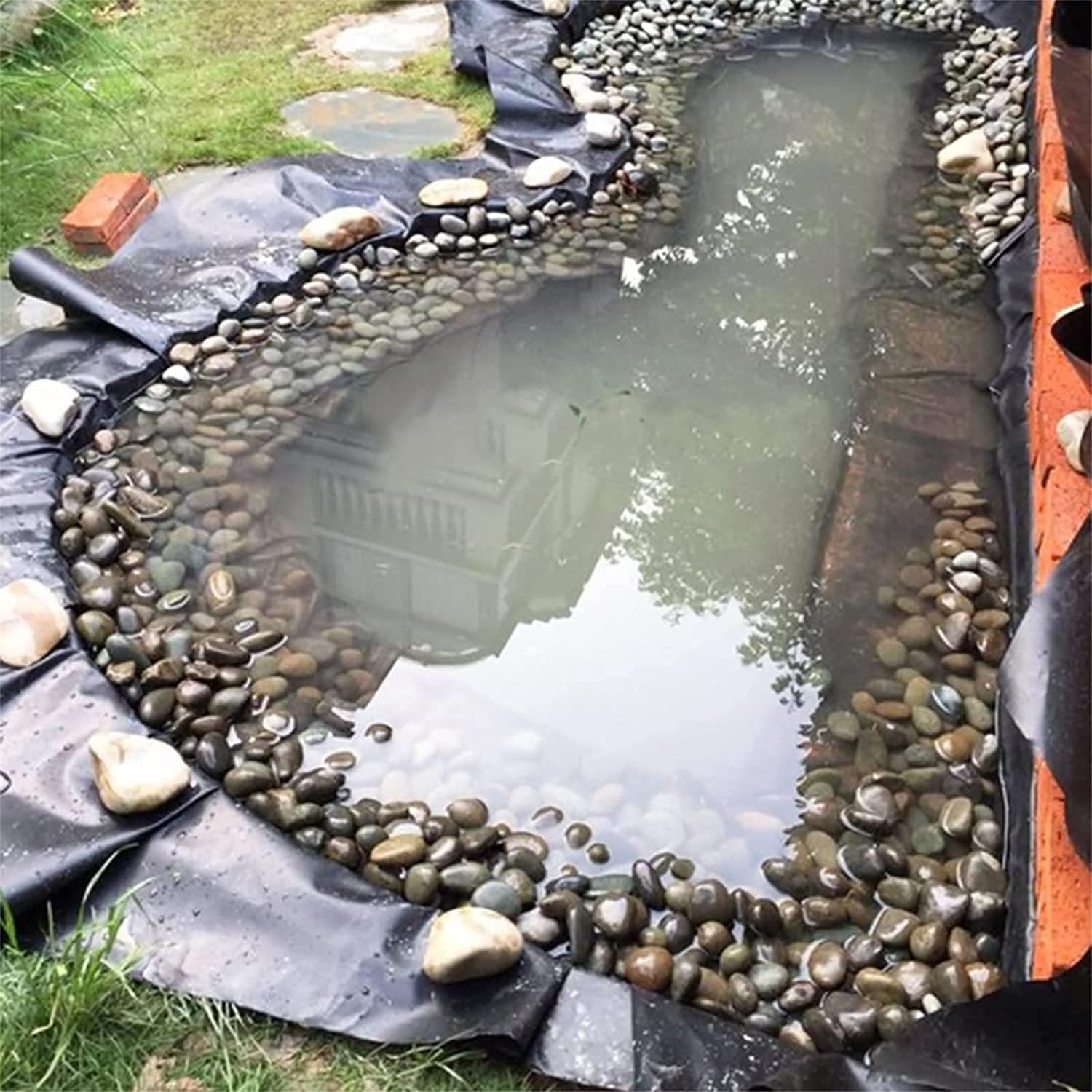 De Peces Forro De Goma Para Estanques U2013 Membrana Impermeable De Estanque  De HDPE, Lona Flexible Para Estanques De Peces Grandes, Lagos, Cascadas,  Fuentes, Jardines De Agua, Cuencas De Retención, Color Negro, image size:1500x1500