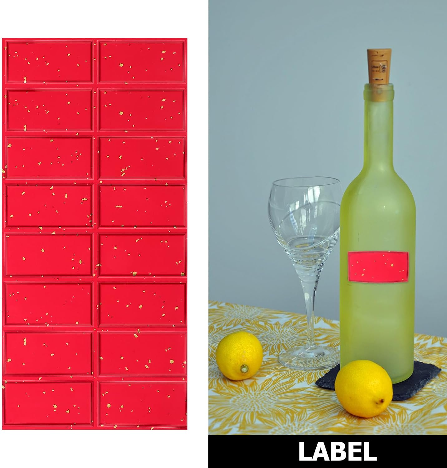 MAGICLULU Blank Wine Bottle Labels for Fruit Wine Red Kraft Paper Stickers with Blank Design and Versatile Usage for Home Brewing
