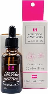 Nail Factory Magic Drops Monomer Accelerator, Acrylic Nail Liquid Enhancer with Dropper, 30ml, 1 fl oz