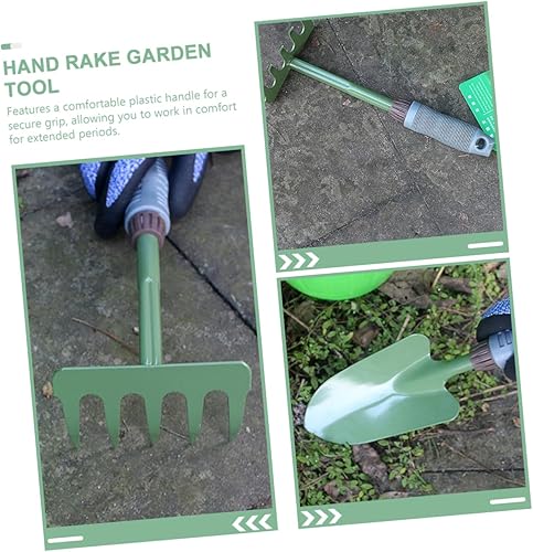 Miniatura 2 de Juego de herramientas manuales de jardinería, kit de herramientas de 2 piezas, pala rastrillo ligero portátil para huertos y camas de flores
