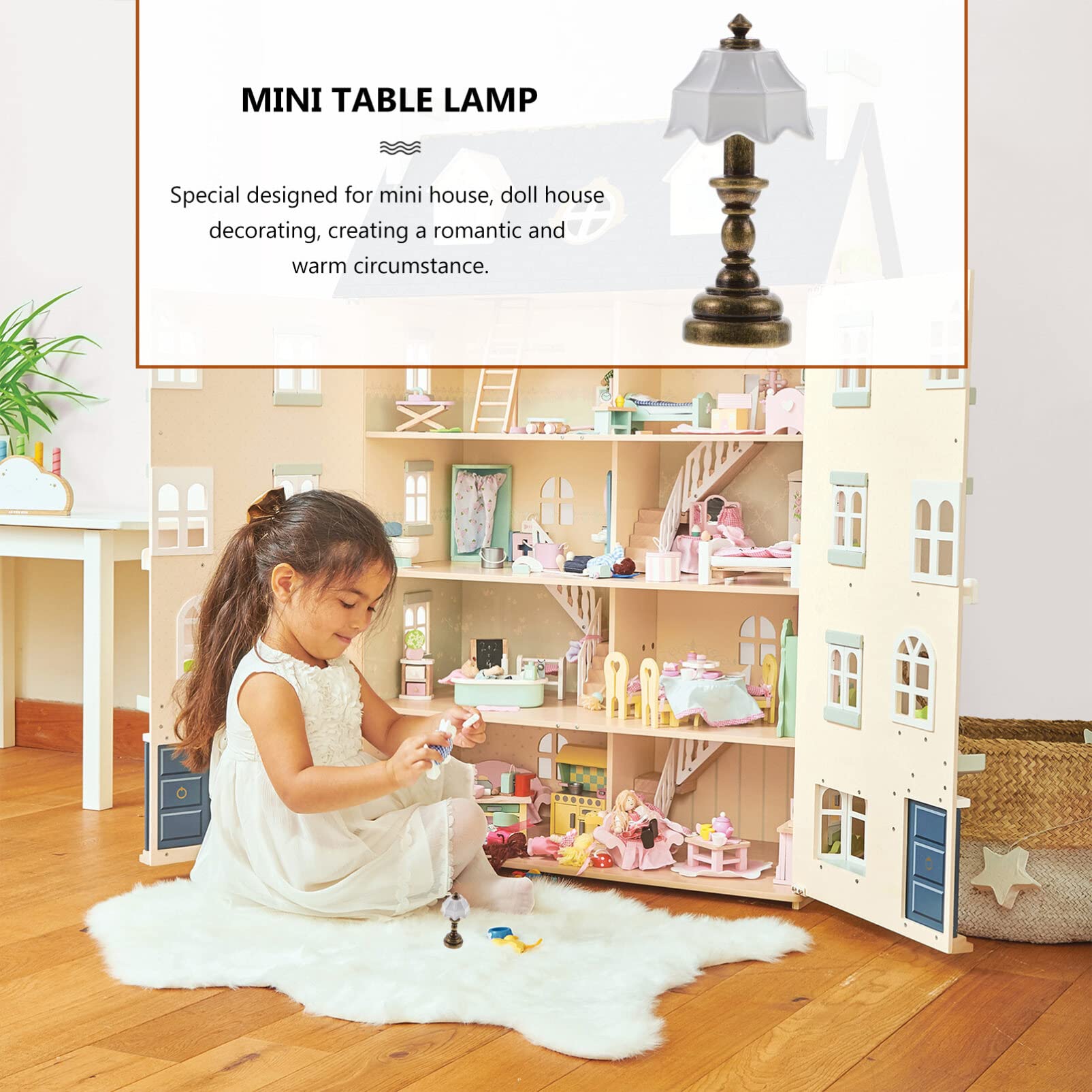 VINGVO Mini Lampe de Bureau LED sans Fil pour Maison de Poupée 1:12