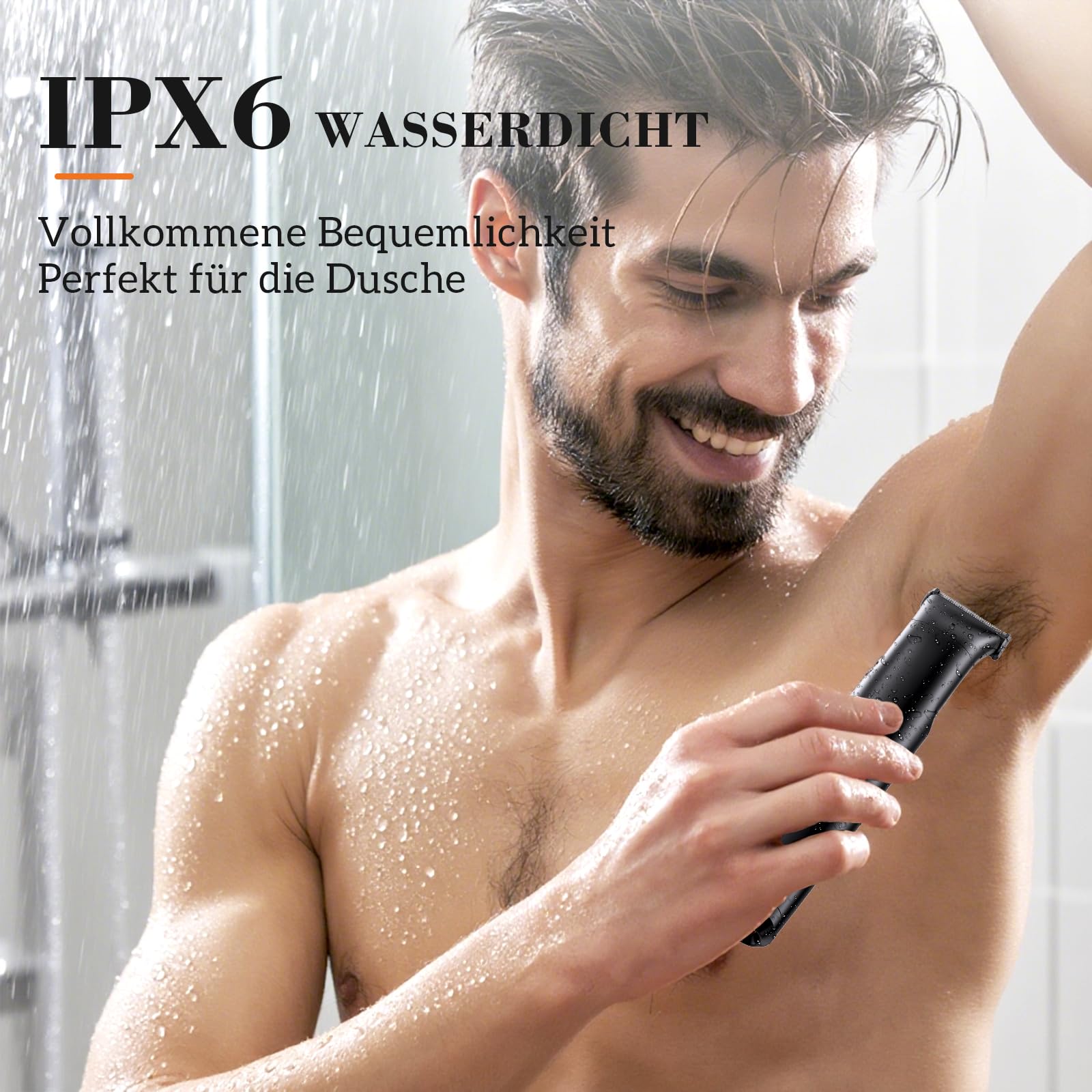 MAXGROOM 3-in-1 Körperrasierer Herren, Wasserdicht Trocken und Nass Intimrasierer Mann, Elektrisch Rasierer Trimmer für Körper und Intimbereich,Body Groomer Men mit Trimmaufsatz (Mehrfarbig)