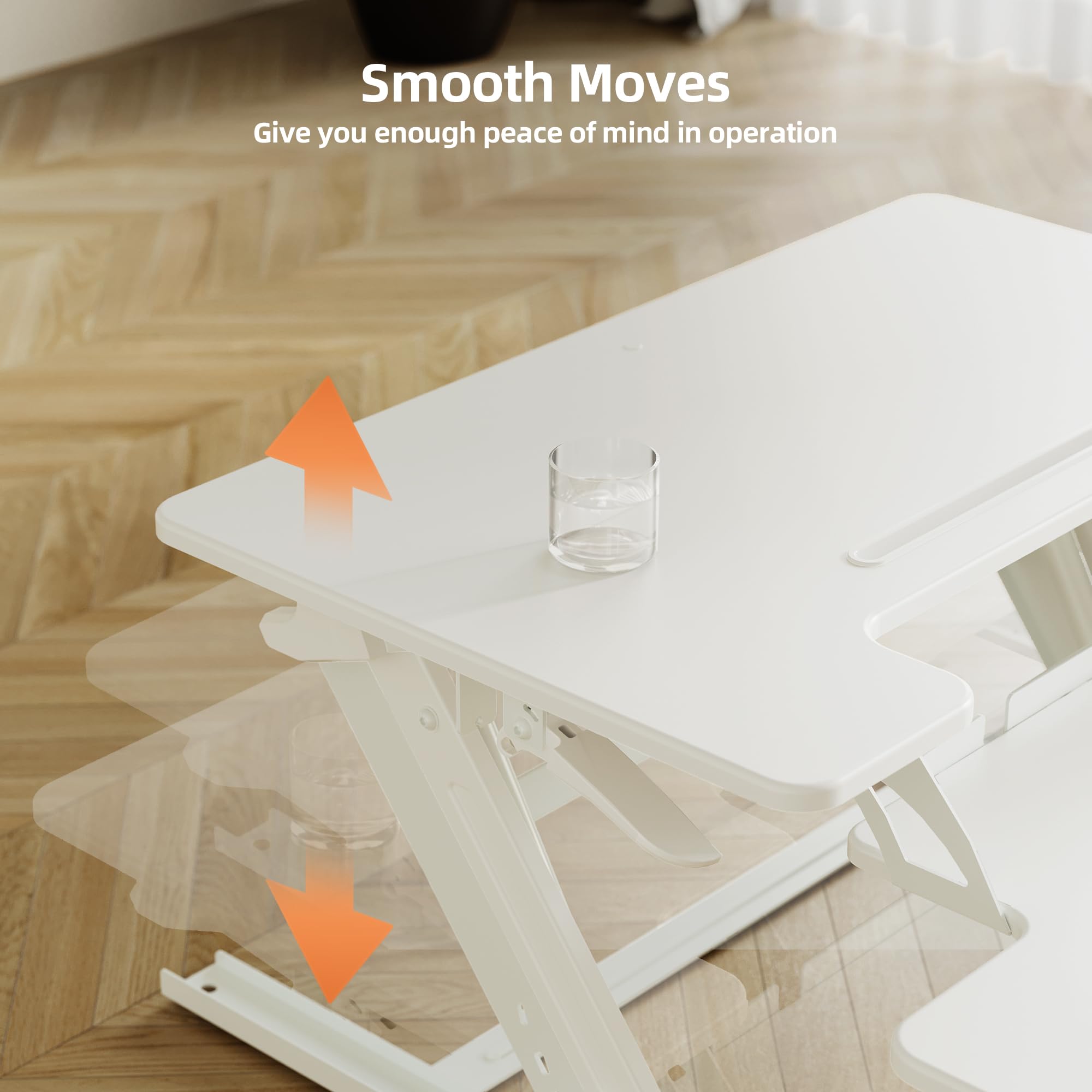 Claiks Standing Desk Converter 32 inch Height Adjustable Sit Stand Up Desk Riser Quick Sit to Stand Tabletop — view 8