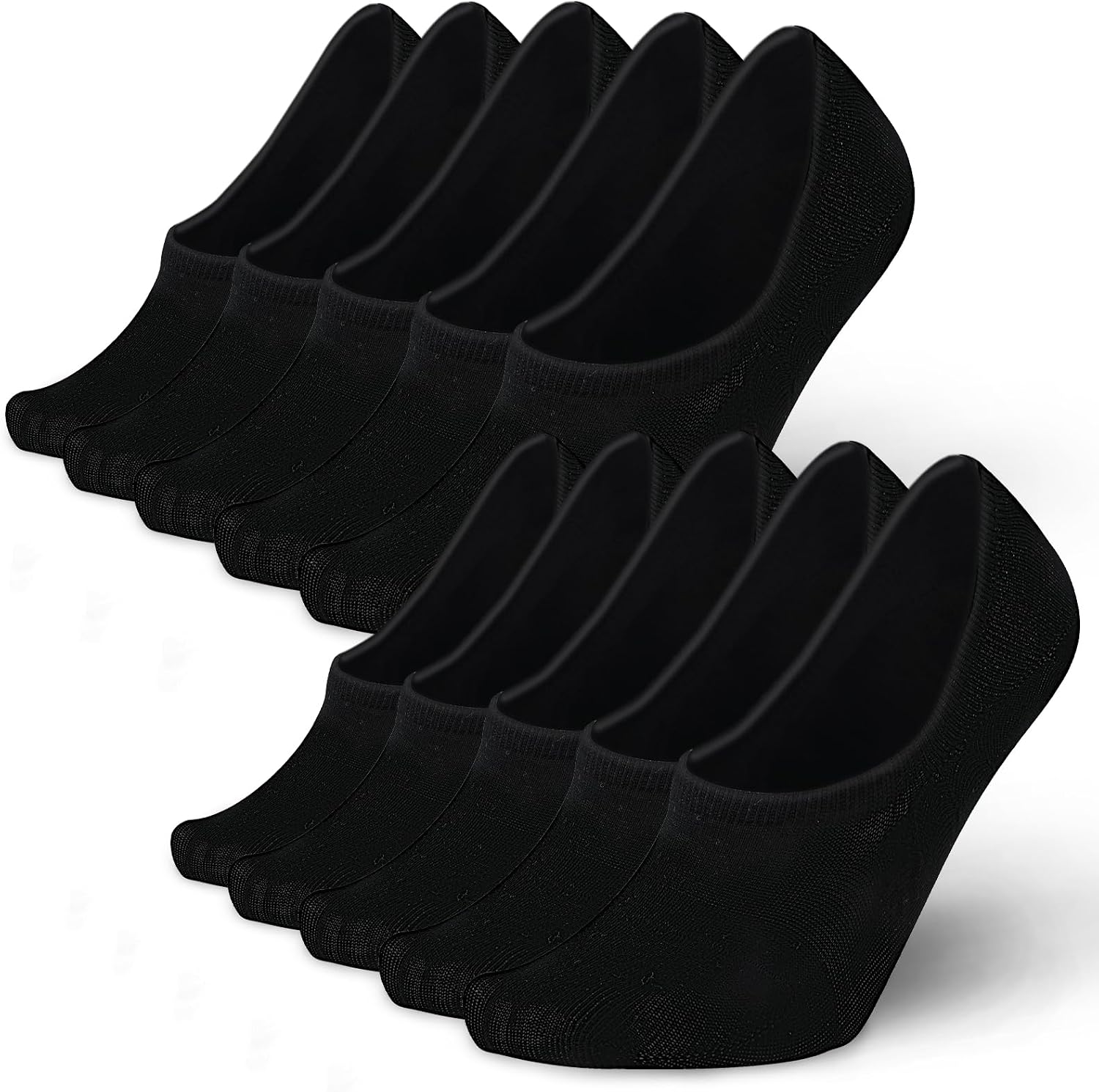 No Show Socks Womens,Cotton Low Cut Ankle Socks,Non Slip Invisible Socks for Flats Sneakers Daily Wear 10 Pairs