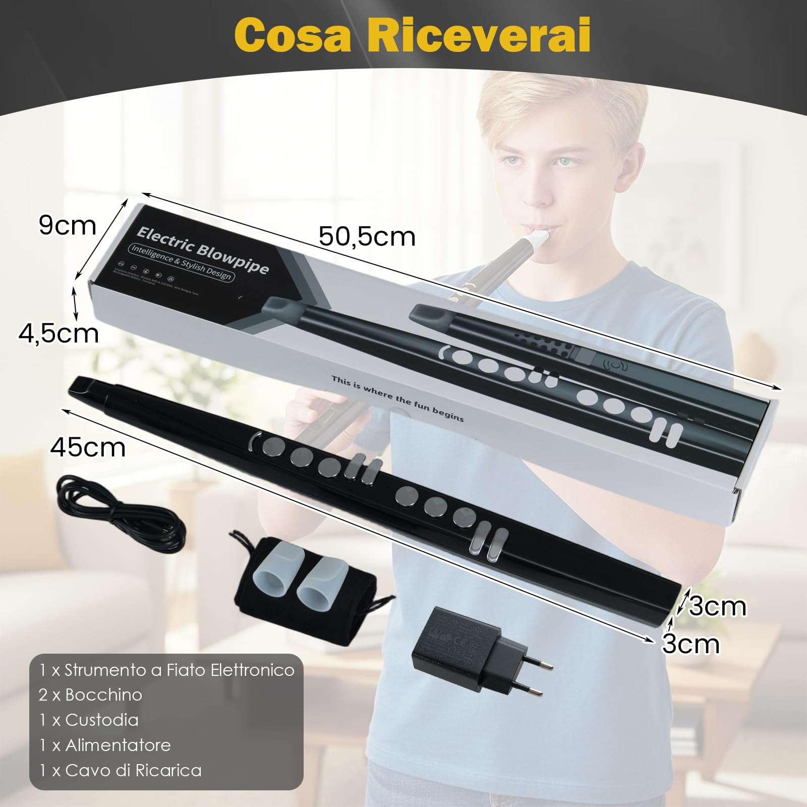 COSTWAY Strumento a Fiato, Strumento Musicale Digitale, Connettività MIDI Bluetooth USB, con 13 Toni, 2 Digitazioni e 3 Sensibilità, Sassofono Elettronico per Principianti, Bambini e Adulti