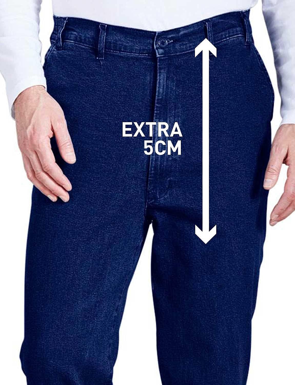 Chums Men's HIGH-Rise Denim Straight Leg Jeans - Elasticated Stretchy Cotton - Image 2