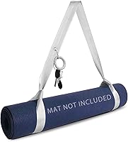 Vista 1 de Yoga Mat Strap with Carabiner Clip, Adjustable Carrier for Yoga Mats, Silver Gray [MAT NOT Included]