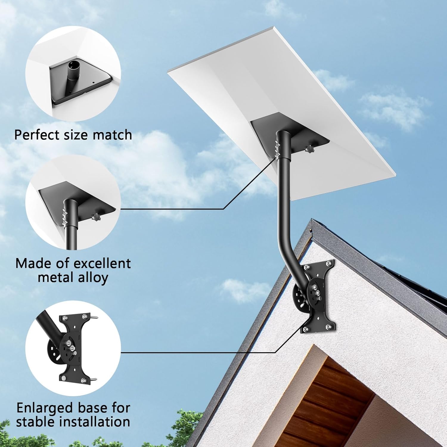 Adjustable Heavy-Duty Starlink Gen 3 Mount - Rustproof Mounting Kit for V3 Standard Dish - Compatible with Wall, Roof, RV, Boat - 360° Rotation & 20° Tilt for Optimal Signal