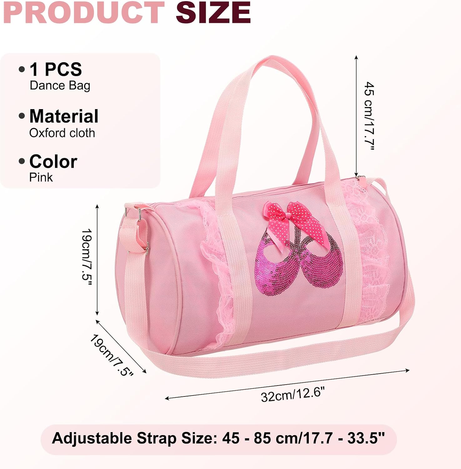 Dance Bag, Personalized Yoga Bag with Adjustable Strap, Cute Ballet Travel Duffel Tote
