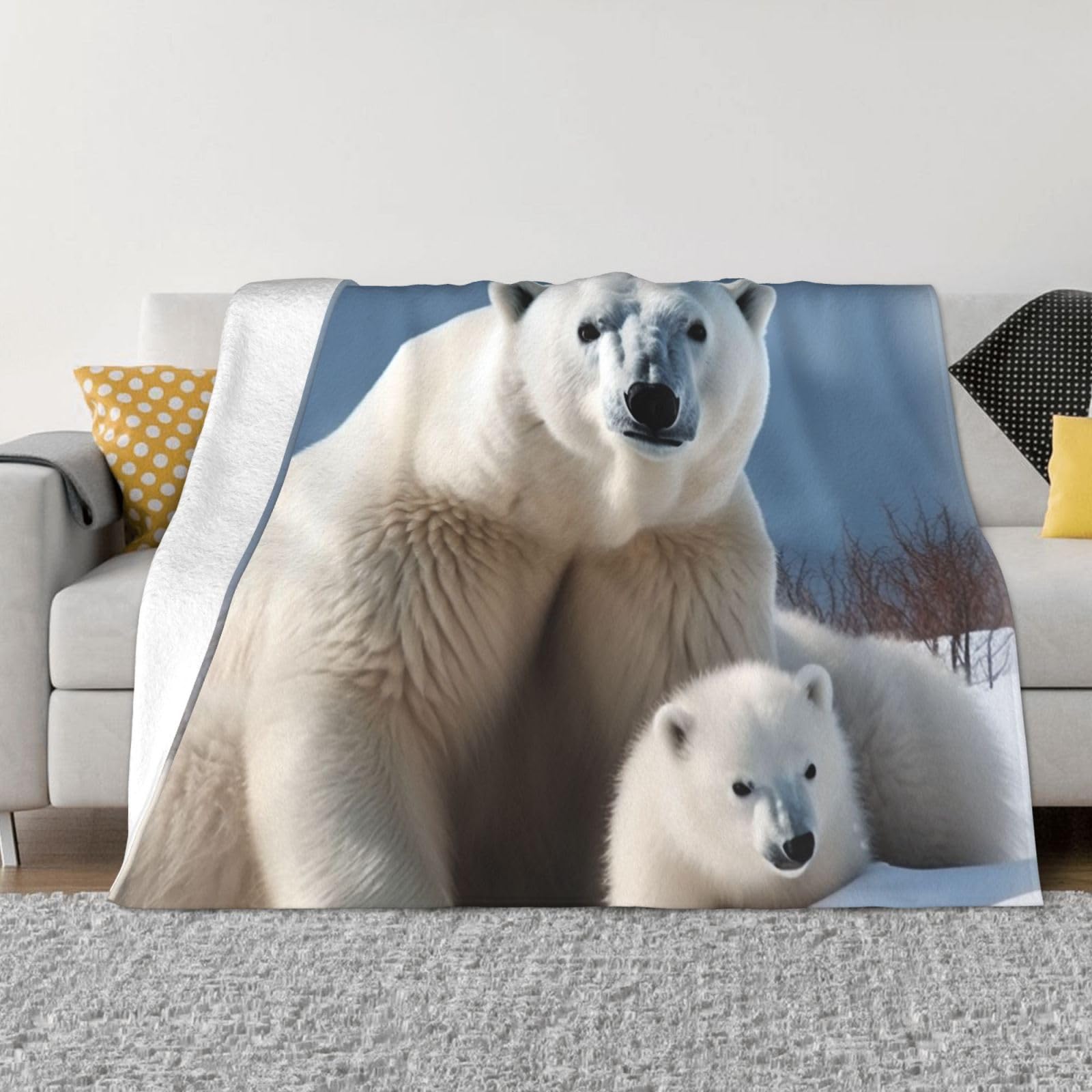 Couverture pour canapé ours polaire pour vos soirées cocooning