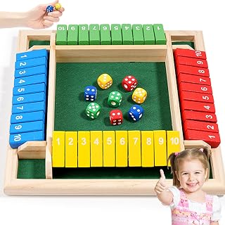 Shut The Box Holzspiel, 4 Spieler