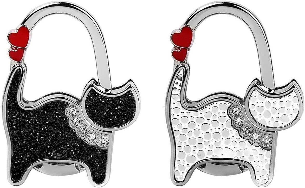 2Pcs Purse Hook Hanger Handbag Folding Holders Cat Table Hangers