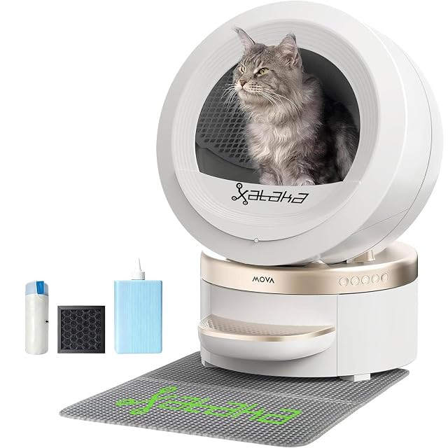 MOVA MeowgicPod LR10 Prime, arenero Inteligente para Gatos con Cabina de 110 L, 15 días sin intervenir