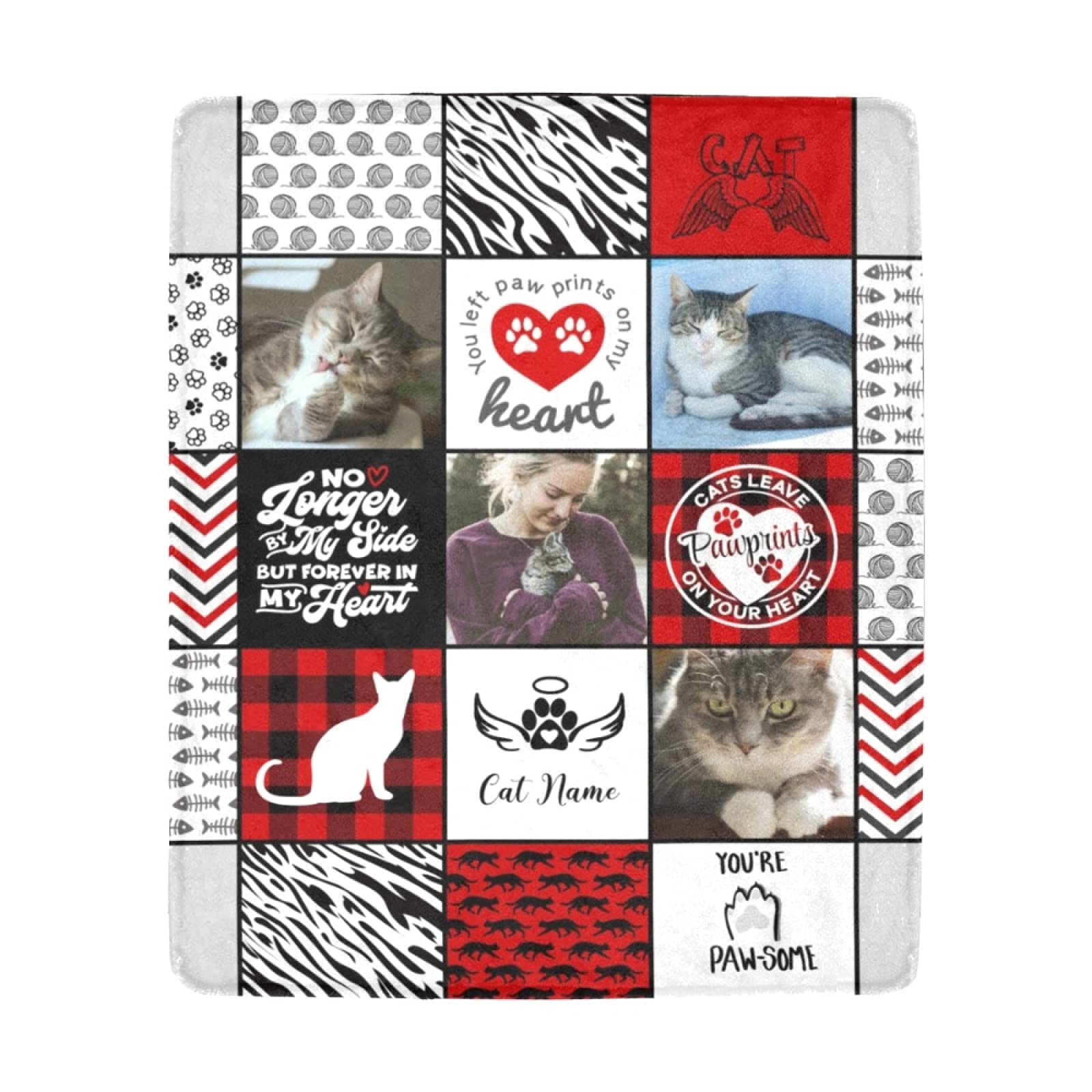 Dog Memorial Custom Pet Photo Blanket - Personalized Dog Or Cat Picture ...