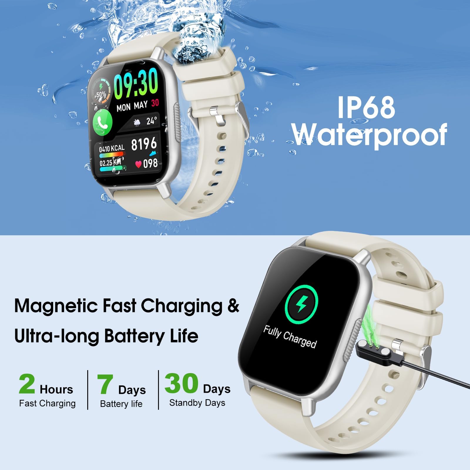 Montre Connectée Appels Bluetooth 1.96 HD Smartwatch 110 Modes Sport Cardio eB