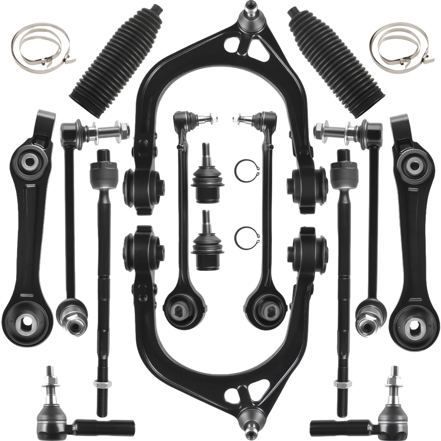TUUMOND Front Upper & Lower Control Arm Suspension Kit Fit for Chrysler 300 RWD 2005-2010, Dodge Challenger 08-10, Charger 06-10, Magnum 05-08 RWD -