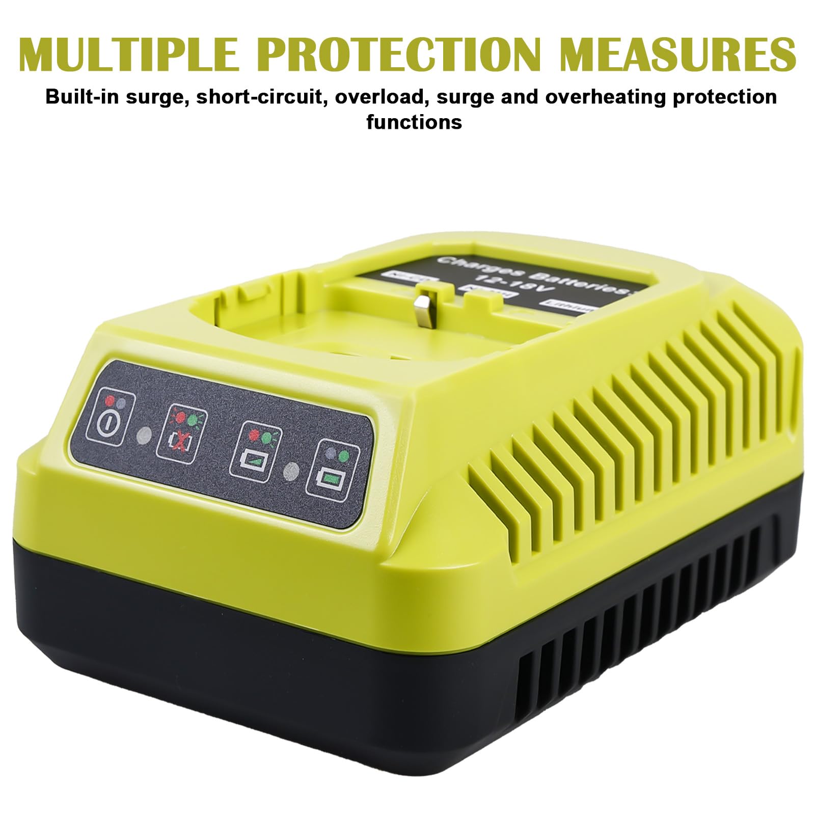 Cargador de 18 V de repuesto para Ryobi: versátil cargador P117, cargador de 12 V ~ 18 V para ryobi, cargador de batería para batería ryobi, cargador de repuesto para RyoBI ONE+ P118 P108 P107 P104