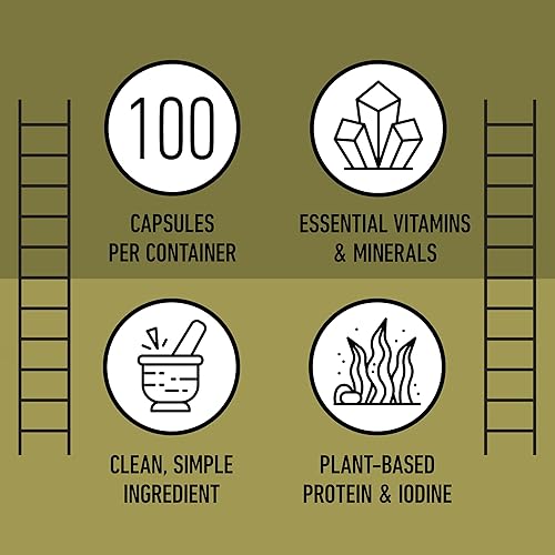 Miniatura 8 de Suplemento en polvo de algas marinas crudas – Cápsulas de 600 mg 100 píldoras en polvo de algas marinas crudas y suplemento de apoyo para la tiroides