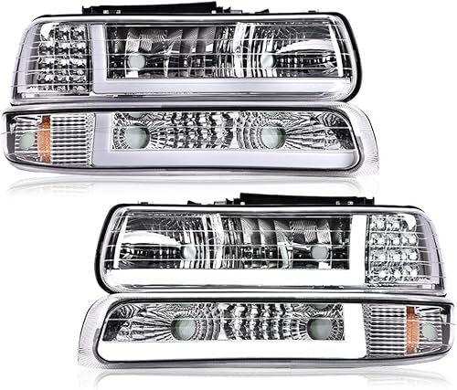 Vista 58 de PIT66 - Faros delanteros LED, compatibles c/99-02 Chevy Silverado 1500 2500/01-02 Silverado 1500HD 2500HD 3500/00-06 Tahoe Suburban 1500 2500