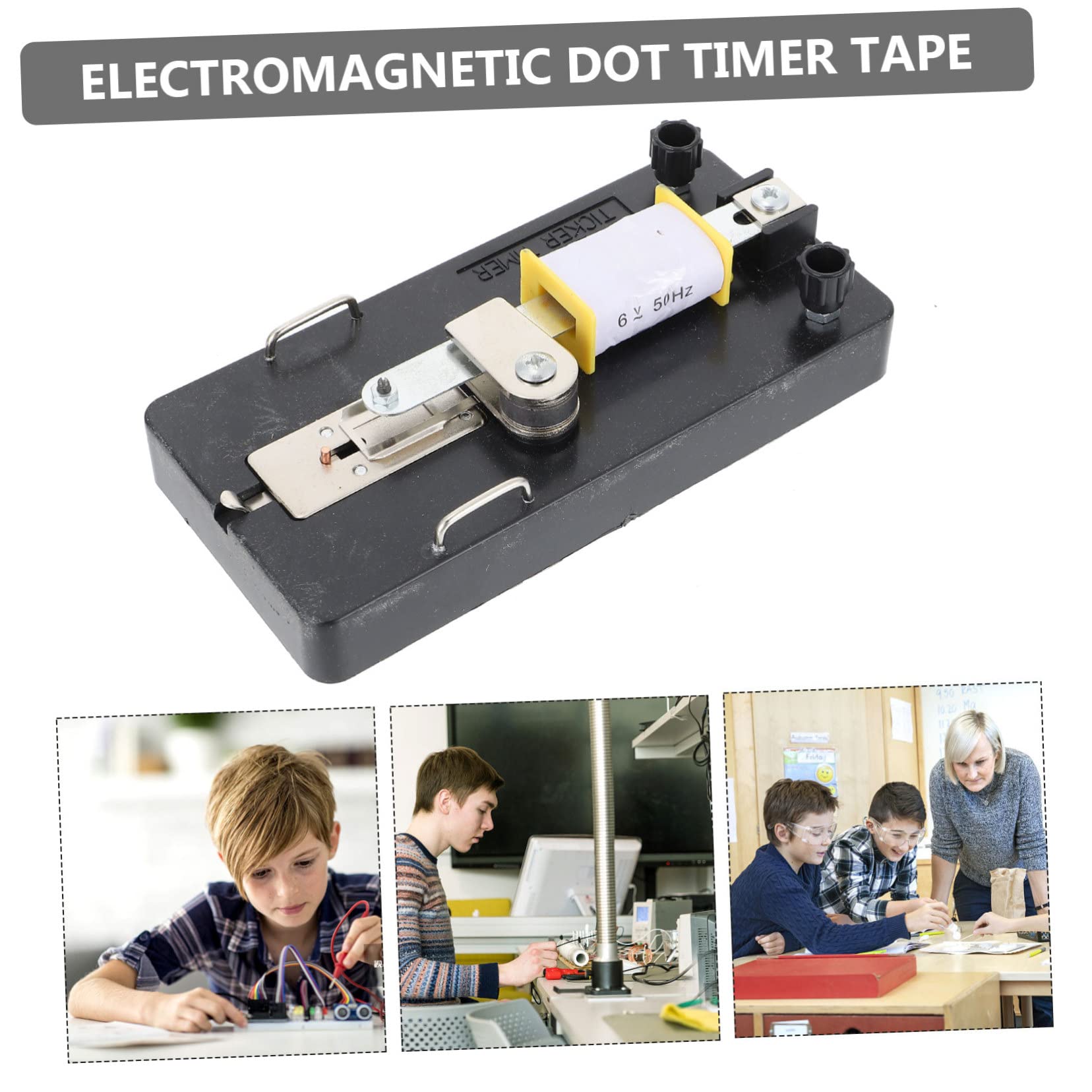 Luxshiny Temporizzatore Elettromagnetico per Laboratorio di Fisica Nastro Puntatore, Materiale Plastico e Metallo, per Esperimenti di Accelerazione Scolastica Stili multipli
