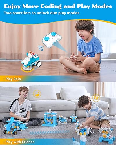 Miniatura 4 de WhalesBot A7 - Kit de robot de codificación y control remoto 36 en 1 para niños, juego de construcción educativo de más de 160 piezas con sensores y