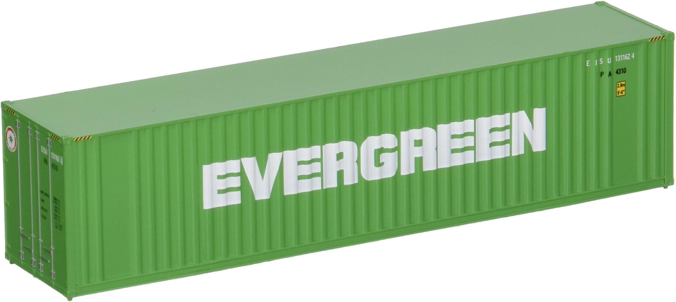 Walthers SceneMaster 40' Hi-Cube Corrugated Container w/Flat Roof-Evergreen (Green, White) 949-8202 HO Scale Model Railroad - Freight Model