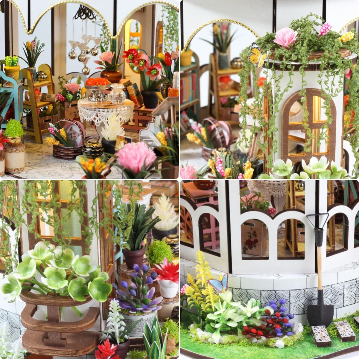 CRIOLPO DIY Greenhouse Kit, Miniature House Kits for Adults, Craft Model Building Kit with Detailed Furniture and Accessories, for Creating A Stunning Miniature Doll House Scene - Hanging Garden