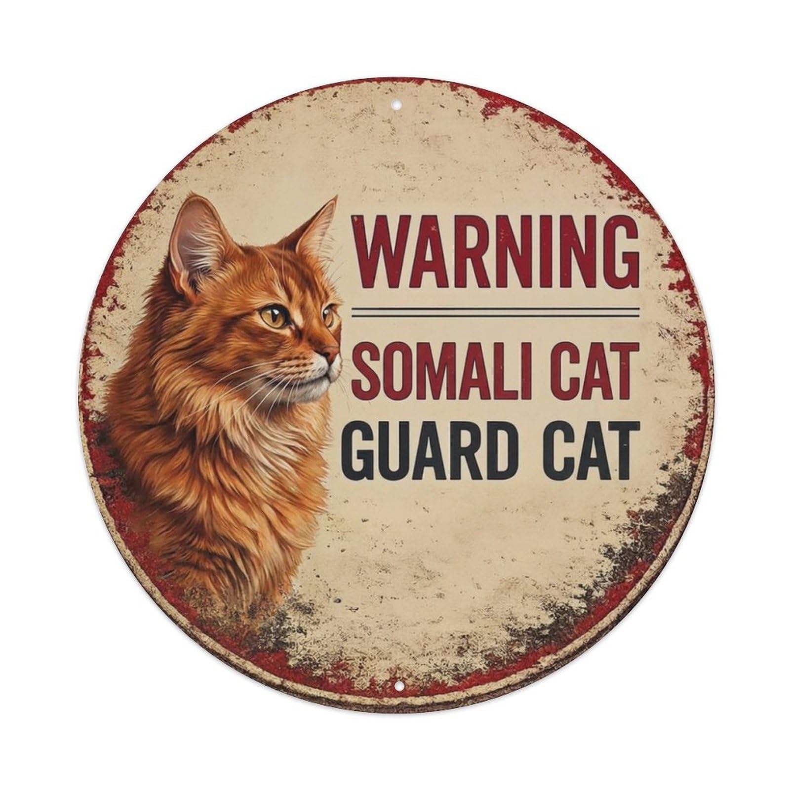 Tgrcjimh Style Metal Tin Sign Vintage Warning Somali Cat