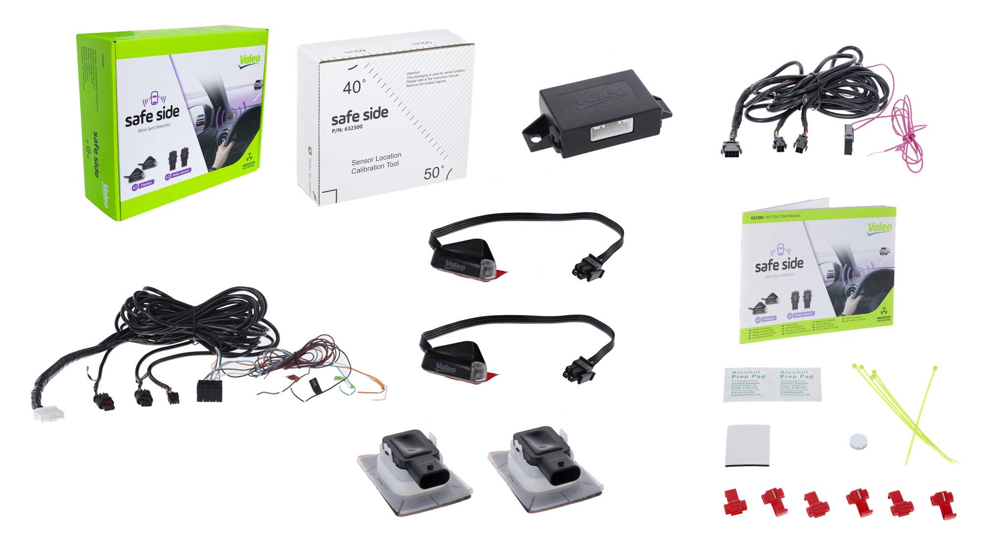 VALEO 632300 - System Wykrywania Martwego Pola - Zestaw Safe Side: 2 Wyświetlacze + 2 Czujniki Radarowe